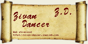 Živan Dancer vizit kartica